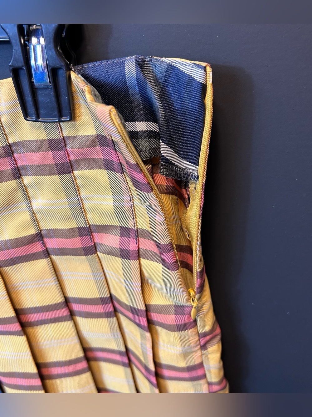 Plaid Mini Skirt Pleated NWT Tri-Color XL (15-17 JR) Preppy School Girl Skater - Picture 4 of 8